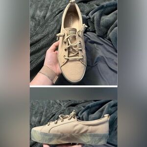 Sperry Beige Lace-Up Sneakers